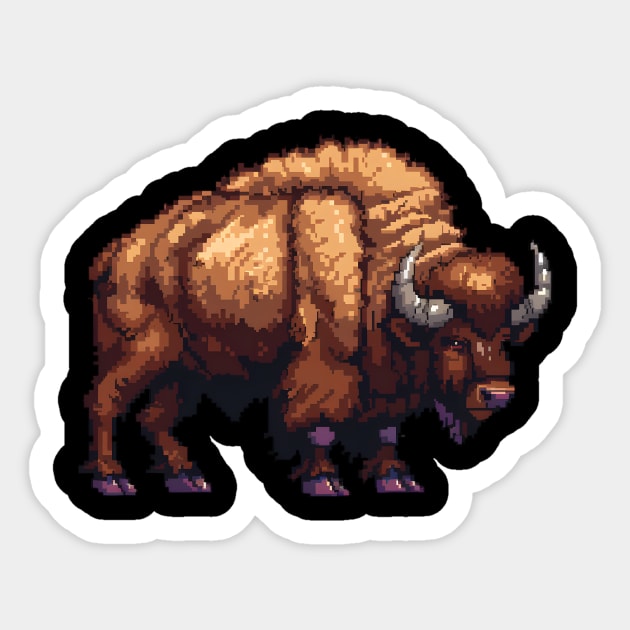 Pixelated Bison Artistry Sticker by Animal Sphere